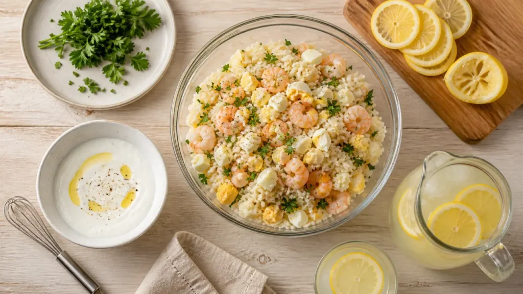 Une bonne sauce pour salade de riz au yaourt citron, pesto ou moutarde