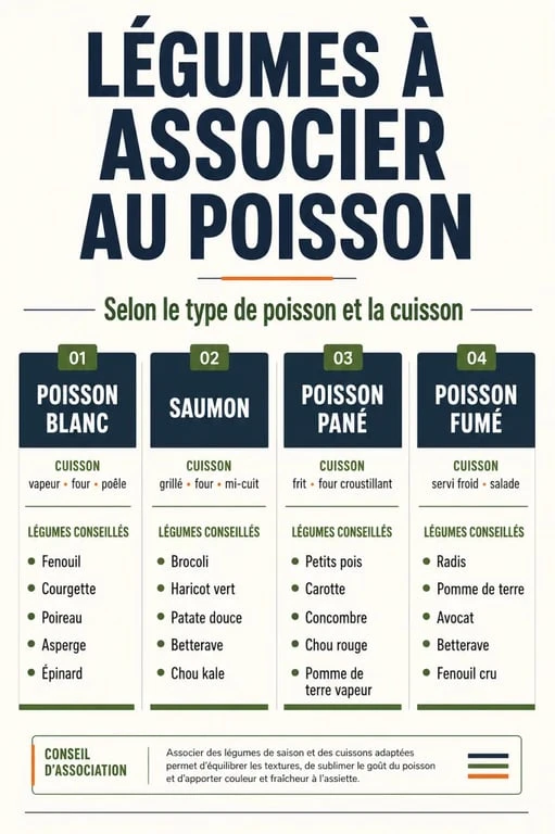 Quel legume avec le poisson : visualisation des meilleurs accords légumes-poisson par type de poisson