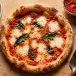 Idee de pizza italienne : margherita maison, basilic et mozzarella