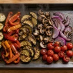 Legumes plancha à 200°C : ordre de cuisson et découpe régulière