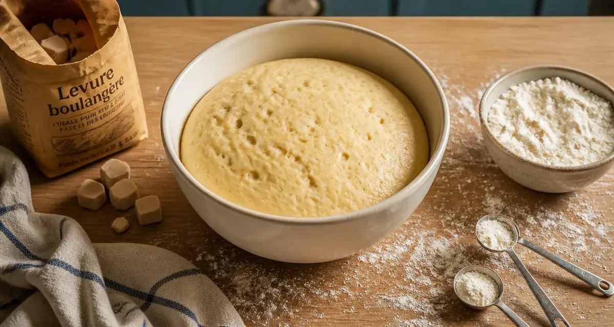 Levure boulangère pour gateau : pâte à brioche en train de lever