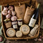 Produits locaux Tarn : panier d’ail, fromages et miel du terroir