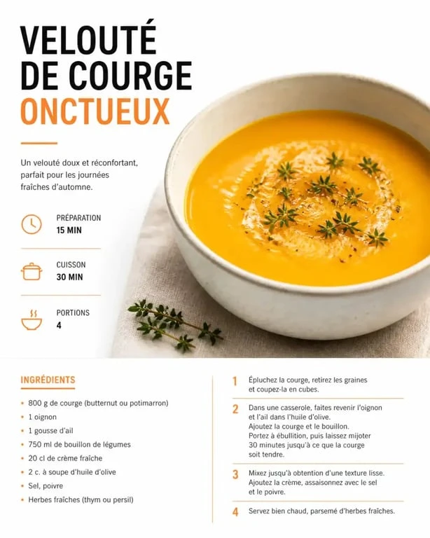 Recettes healthy faciles : velouté express de saison