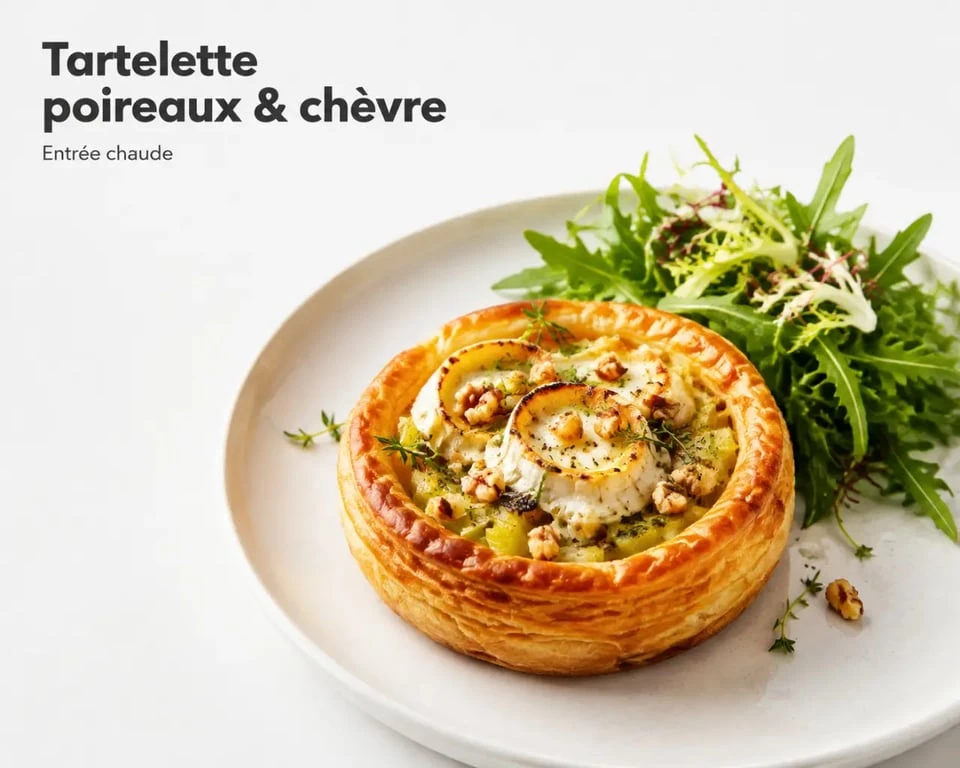 Recettes pour entrées chaudes : tartelettes aux poireaux, chèvre et pâte croustillante