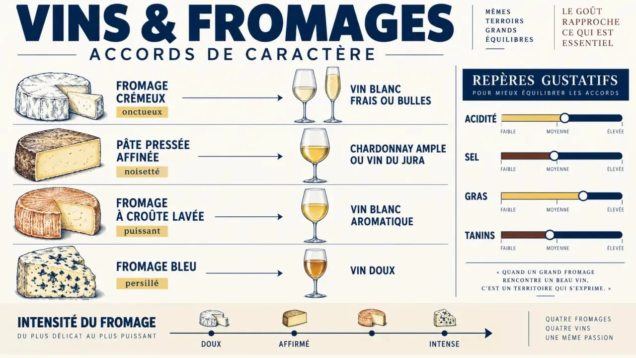 Comment associer les vins et les fromages de caractère selon la texture, le sel, le gras et l’affinage