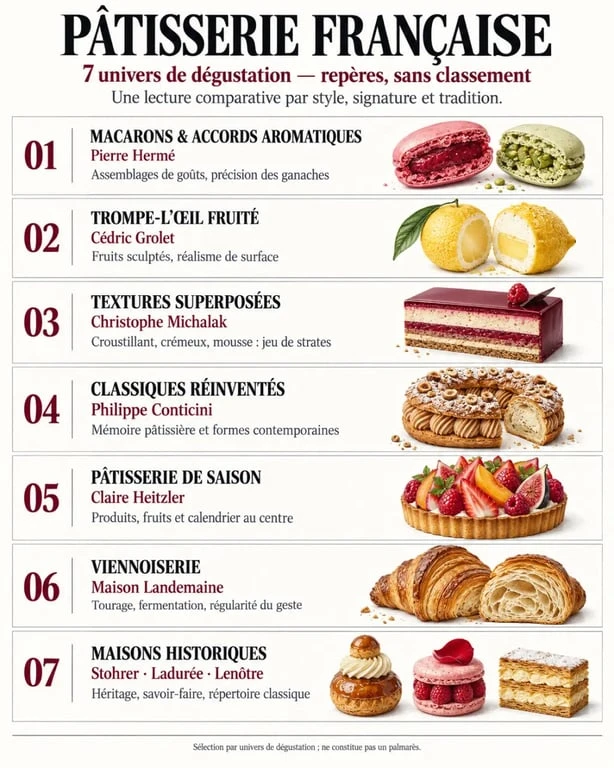 Comparaison des meilleurs pâtissiers de France selon leurs spécialités et styles de pâtisserie