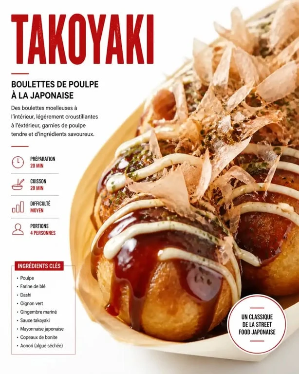 Takoyaki, street food japonaise emblématique d'Osaka