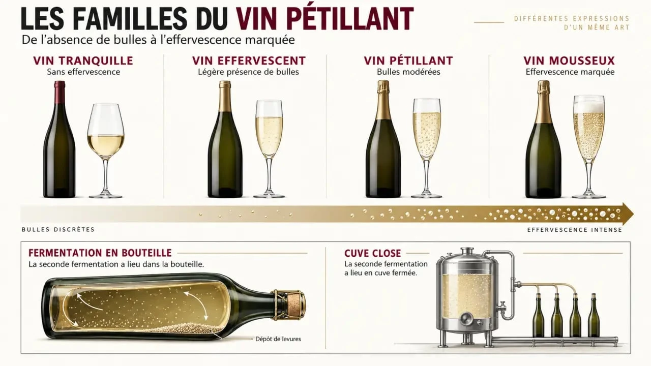 Vin pétillant : comparaison des styles, des bulles et des méthodes d'élaboration