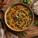 Recette cuisine indienne dal épinards, lentilles corail