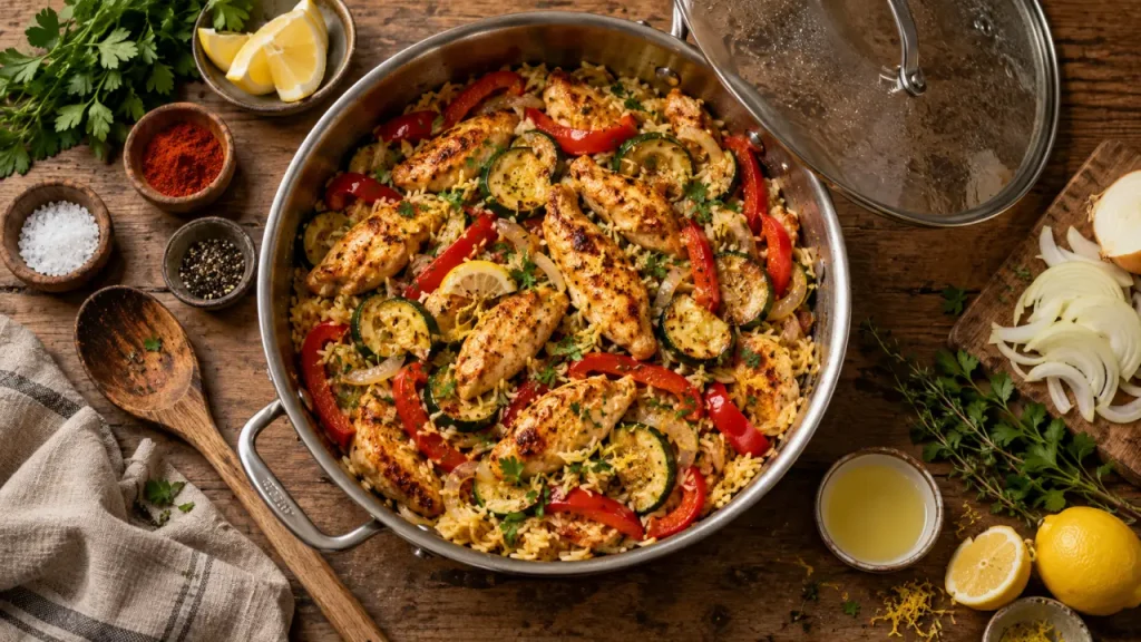 Une seule poêle pour un repas doré, complet et sans four