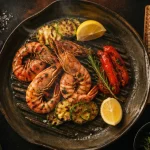 Recette plancha : gambas au citron et légumes grillés sur plancha