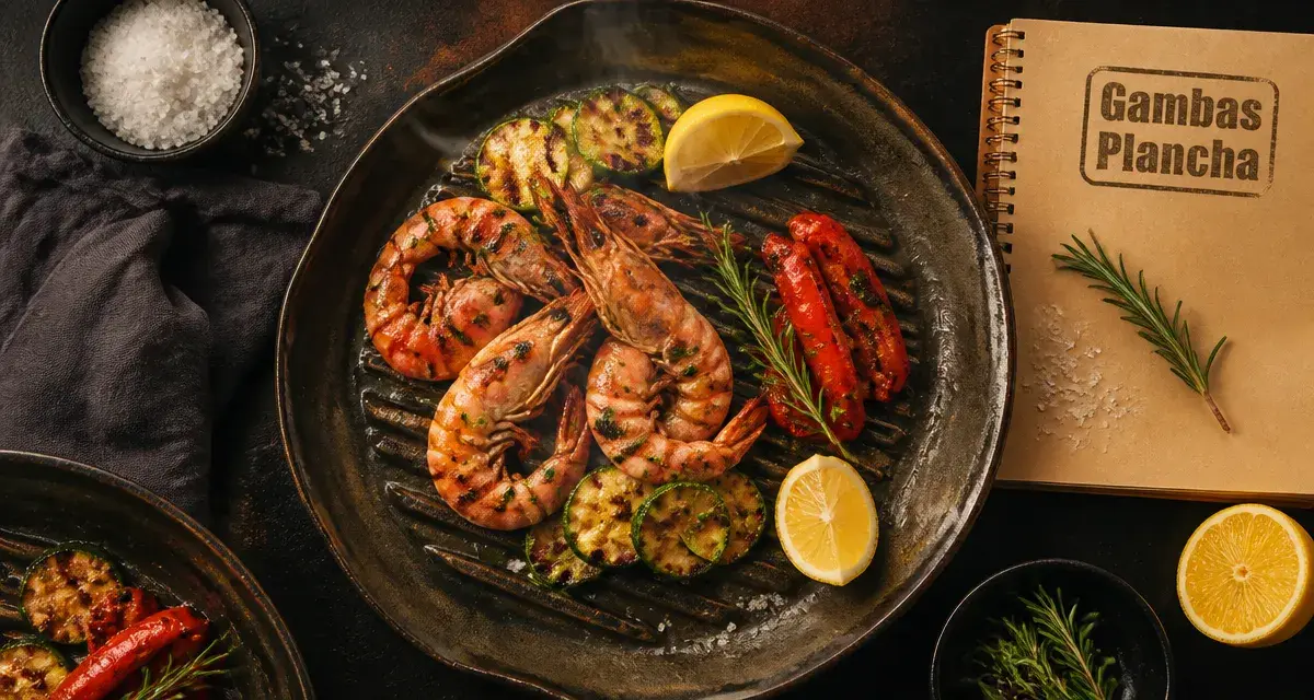 Recette plancha : gambas au citron et légumes grillés sur plancha
