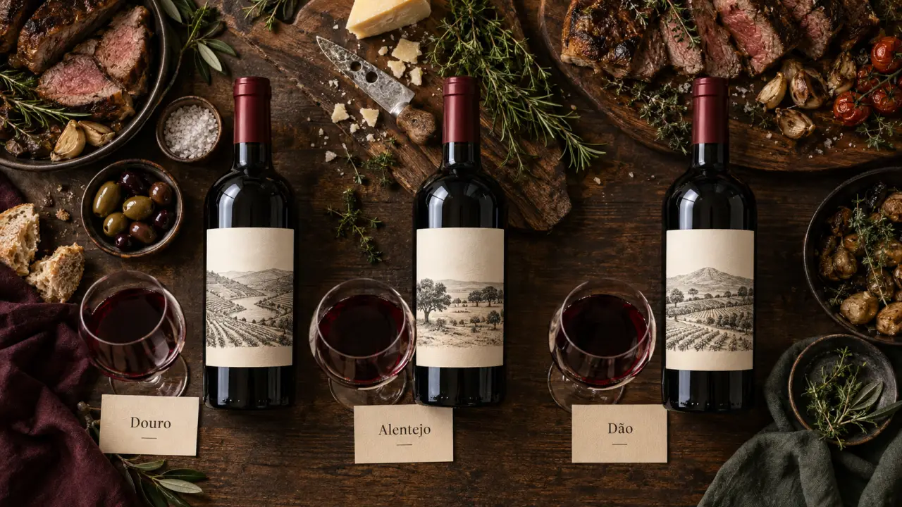 Vin portugais rouge Douro Alentejo Dão, dégustation en verre