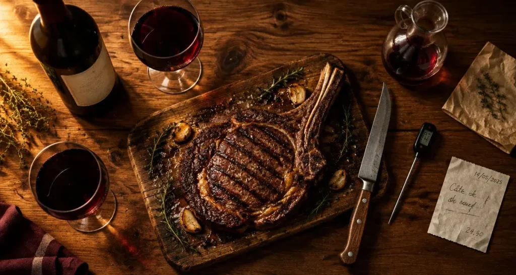 Quel vin rouge avec une côte de bœuf ? Le choix selon la cuisson, la région et le service
